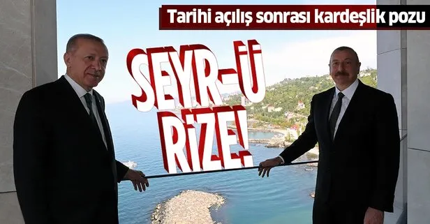 Başkan Erdoğan, Rize’deki törenin ardından Azerbaycan Cumhurbaşkanı Aliyev ile bir araya geldi