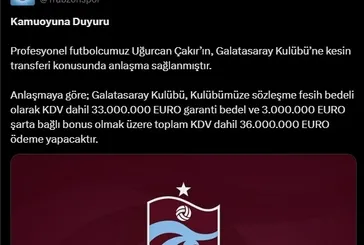 UĞURCAN ÇAKIR RESMEN GALATASARAY'DA