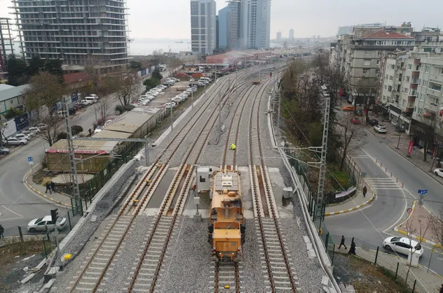 Gebze-Halkalı tren hattında son durum havadan görüntülendi
