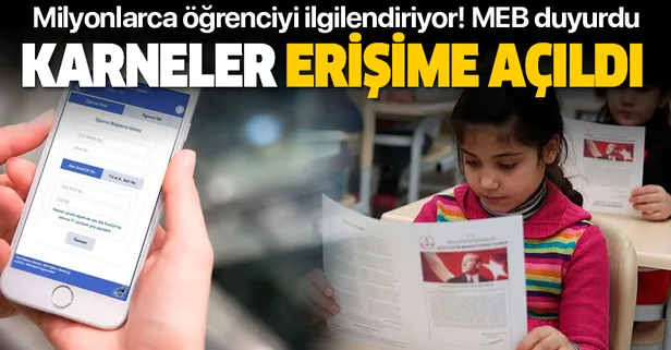 Son dakika: Karneler e-okul üzerinden erişime açıldı