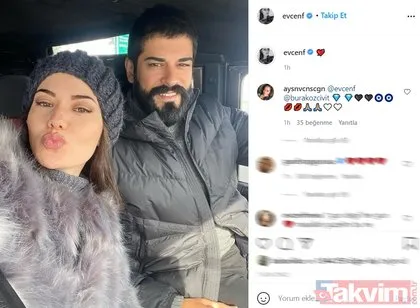 Burak Özçivit’in eşi Fahriye Evcen’in öpücüklü pozu sosyal medyayı salladı! Ünlü çifti bir de böyle görün...