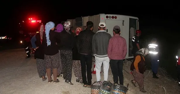 İşçileri taşıyan midibüs devrildi! Çok sayıda yaralı var