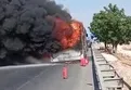 Şanlıurfa’da toplu taşıma otobüsü yandı