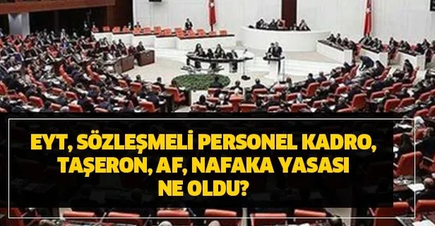 22 Ocak EYT, sözleşmeli personel kadro, taşeron, af, nafaka yasası son durum