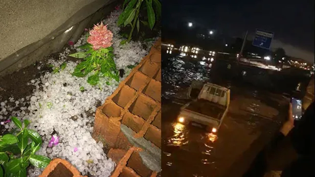 Tekirdağ'da şiddetli dolu ve sağanak! Ağaçlar yıkıldı, araçlar zarar gördü-1