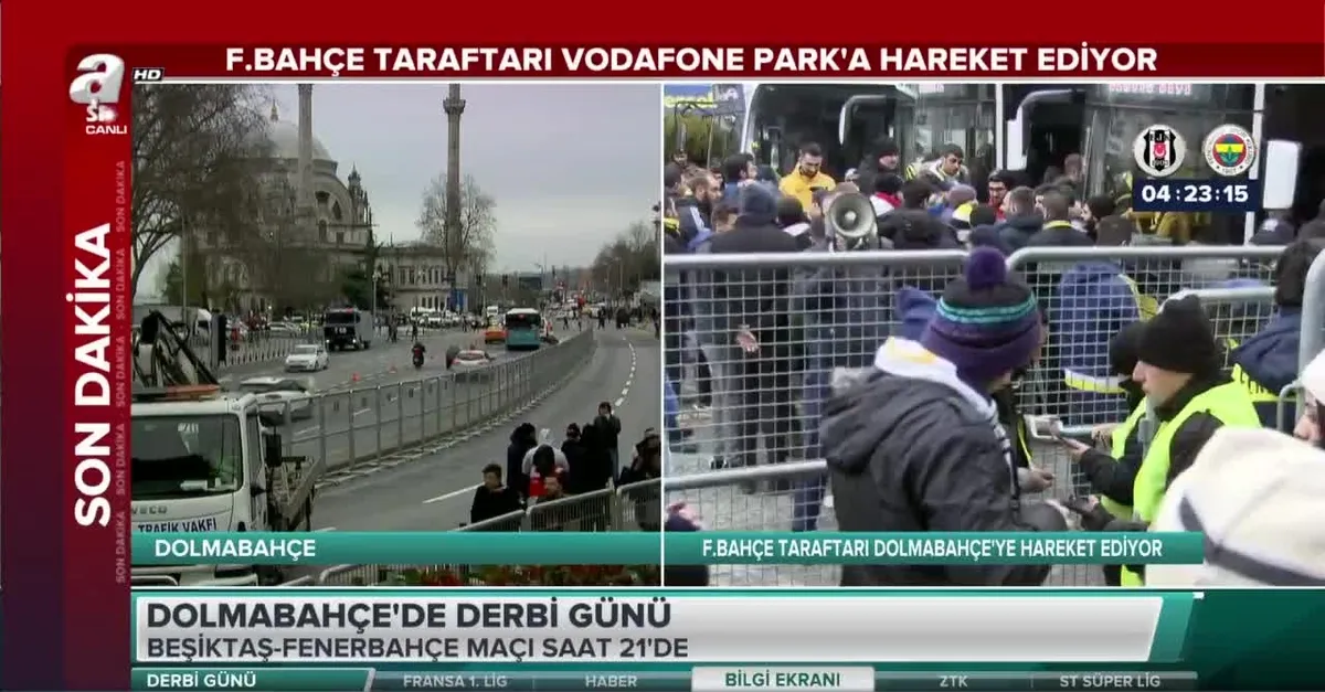 Beşiktaş - Fenerbahçe derbisi öncesi heyecan dorukta! Fenerbahçe taraftarı Vodafone Park'a doğru yola çıktı