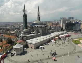 Taksim Camii'nde sona doğru! Yüzde 90'ı bitti, son hali havadan görüntülendi