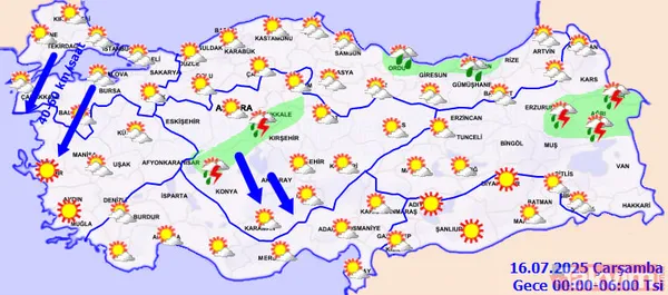 Gök gürültülü sağanak geliyor! 30 il alarmda: 36 derecede yağmur ve fırtına etkili olacak! Ankara, Elazığ, Bolu... - 7