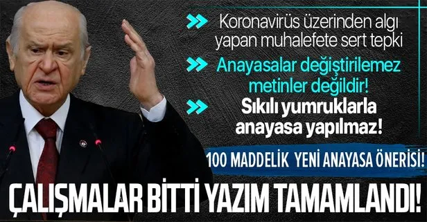 Son dakika: MHP Genel Başkanı Devlet Bahçeli’den flaş yeni anayasa açıklaması: Çalışmalar tamam!