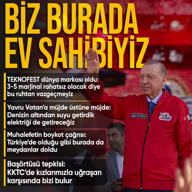 Başkan Erdoğandan TEKNOFEST KKTC Ödül Töreninde önemli açıklamalar! Biz bu topraklarda ev sahibiyiz