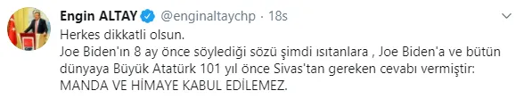 Türkiye Joe Biden'ın haddini alan sözleri için ayağa kalkarken muhalefet yine düşmanlık peşinde!-1