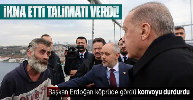 Başkan Erdoğan köprüde intihar etmek isteyen Murat Duran isimli vatandaşı ikna ederek evine gönderdi