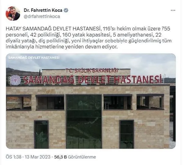 bakan-koca-duyurdu-samandag-devlet-hastanesi-hizmetlerine-devam-ediyor-1678714365605.jpg Bakan Koca duyurdu: Samandağ Devlet Hastanesi hizmetlerine yeniden devam ediyor!-1