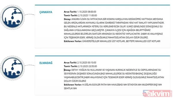 Aski'den Yapılan Açıklamada, Kesikköprü İçme Suyu Ana İsale Hattı'ndaki Arızanın, Kesintilerin Başlıca Nedeni Olduğu Belirtildi. Etkilenen Mahalleler Ve...