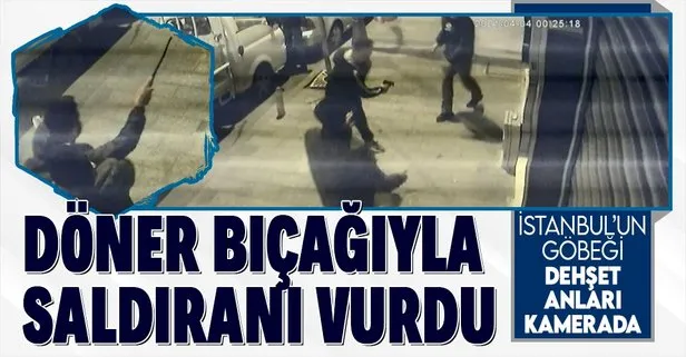 İstanbul’da dehşet anları! Döner bıçağıyla saldıran genci tabancayla vurdu