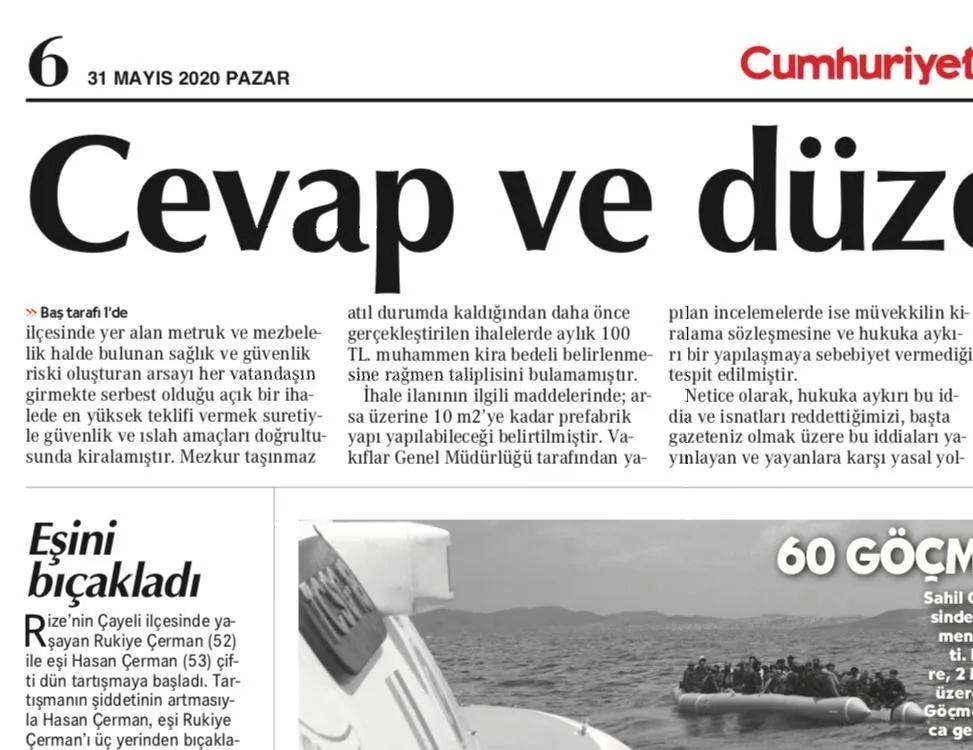 Tekzip yayınlanan habere ödül verdiler