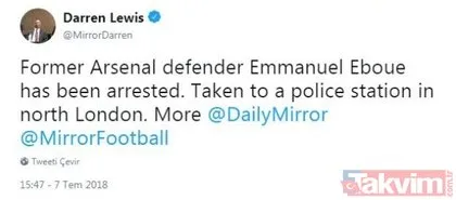 Galatasaray’ın eski yıldızı Emmanuel Eboue, Londra’da tutuklandı