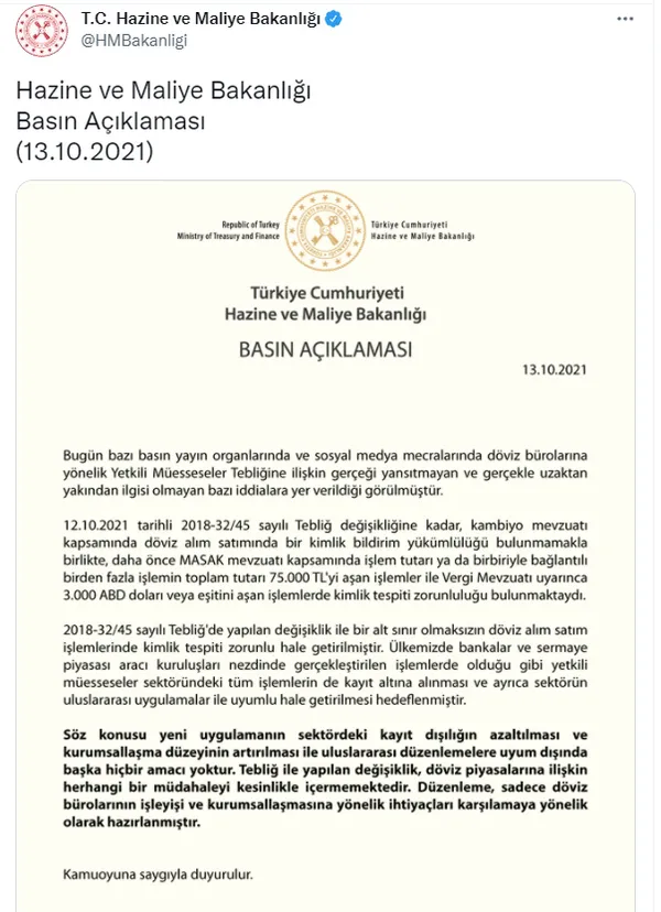 Son dakika: Hazine ve Maliye Bakanlığı'ndan döviz ve döviz bürosu açıklaması-3