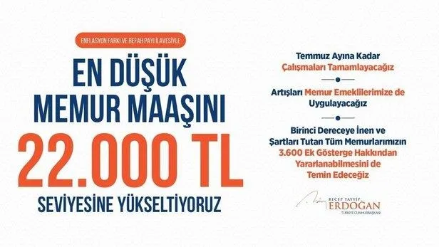 Başkan Erdoğan müjde verdi: Memura en az 22 bin TL! 7.500 TL üstü maaş alanlar da sevinecek-3