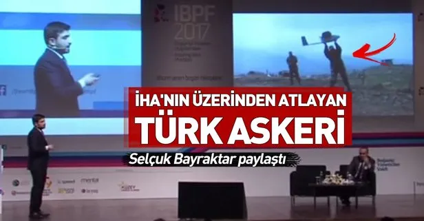 Selçuk Bayraktar paylaştı! İHA’nın üzerinden atlayan Türk askeri