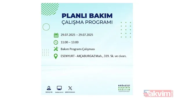 Bugün İstanbul'da elektrik ve su kesintisi var mı? BEDAŞ ve İSKİ duyurdu: Hangi ilçeler etkilenecek? - 22