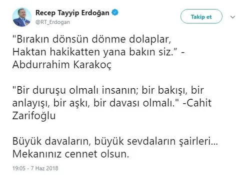 Cumhurbaşkanı Erdoğan şairleri dizeleriyle andı-1