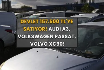 Devlet 157.500 TL’ye satıyor! Audi A3, Volkswagen Passat...