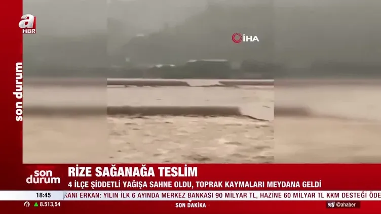 Rize'de şiddetli yağış etkili oldu! Dereler taştı araçları sürükledi