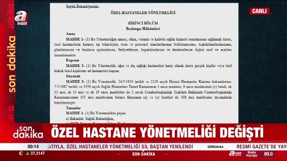 Özel hastane yönetmeliği değişti! | Karar Resmi Gazete'de!
