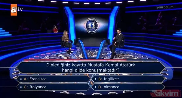 atv'de Kenan İmirzalıoğlu'nun sunduğu Kim Milyoner Olmak İster'de dikkat çeken Mustafa Kemal Atatürk sorusu - 4