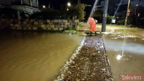Bodrum'u sağanak vurdu! İş yerleri ve evleri su bastı - 17