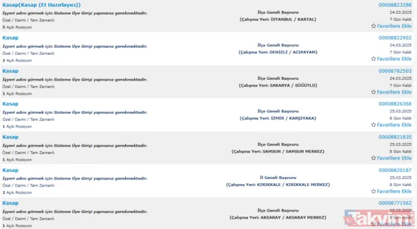 Başvuru tarihi ve şartlar! En az ilkokul mezunu kasap alımı yapılacak - 6