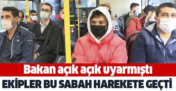 Koronavirüs vakalarının artış gösterdiği İstanbul’da toplu taşıma araçlarına koronavirüs denetimi