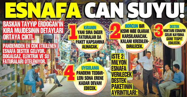 Esnafa can suyu! Başkan Erdoğan'ın müjdesini verdiği kira desteğinin detayları belli oldu: Fatura, finansman kolaylılığı...