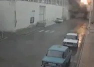 Ermenistanın Genceye düzenlediği roket saldırısı güvenlik kamerasına yansıdı!