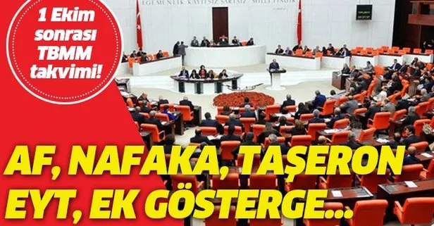 1 Ekim sonrası TBMM takvimi ne olacak? Af, Nafaka, EYT çıkacak mı?