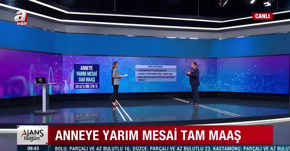 Anneye yarım mesai tam maaş: En az 6.376 TL