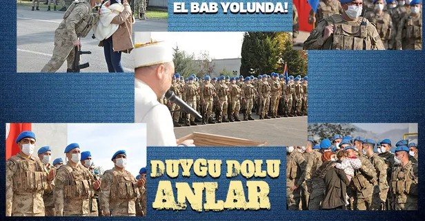Kahraman komandolar El Bab'a böyle uğurlandı! Duygu dolu anlar!