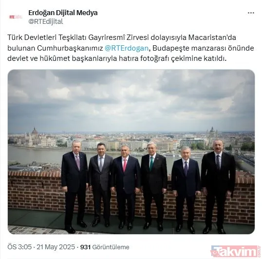 Budapeşte hatırası: Başkan Erdoğan ve Türk Devletleri Teşkilatı liderleri böyle poz verdi - 9