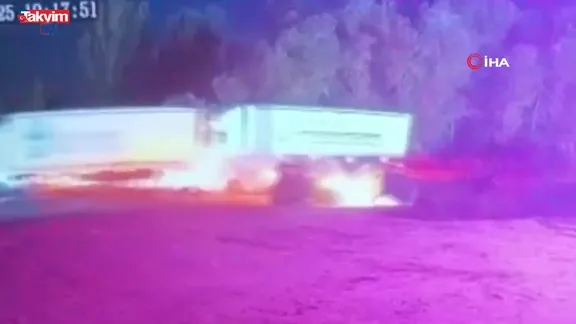 Edirne'de feci TIR kazası kamerada: 1 ölü 2 yaralı