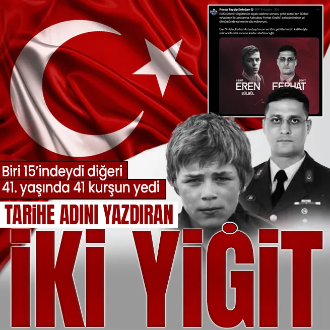 PKKnın hain saldırısında şehit düşen Eren Bülbül ve Başçavuş Ferhat Gedik vefatlarının 7inci yılında anılıyor