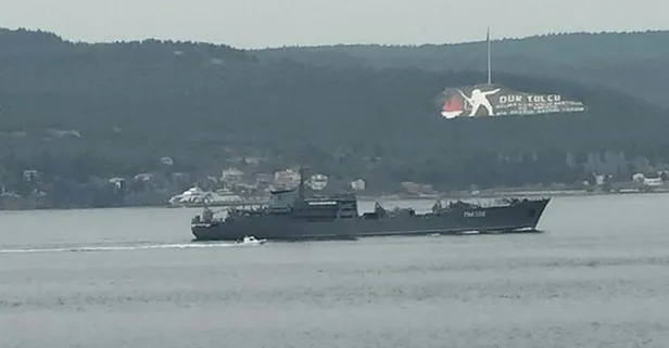 Son dakika: Rus savaş gemisi Çanakkale Boğazı'ndan geçti