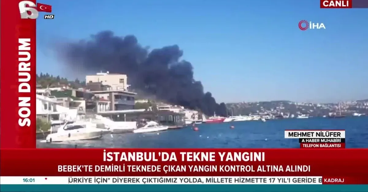 bebek sahilinde bir tekne alev alev yandi takvim