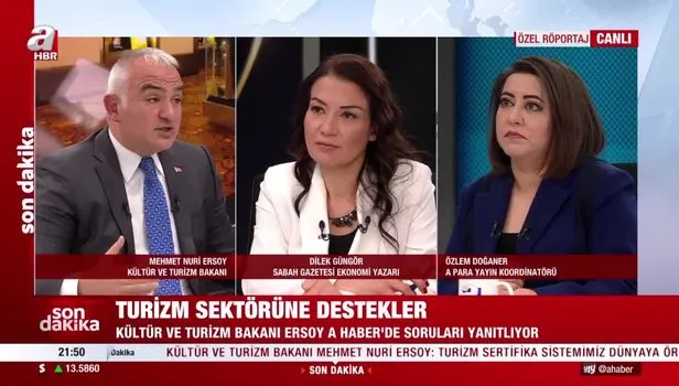Turizm ve Kültür Bakanı Mehmet Nuri Ersoy’dan A Haber’e özel açıklamalar