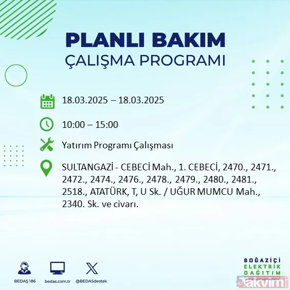 İstanbul elektrik kesintisi: 18 Mart 2025 İstanbul'da hangi ilçelerde elektrik yok? BEDAŞ listeledi - 9