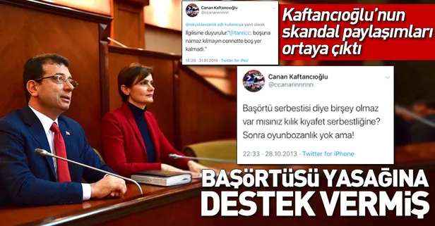 CHP İstanbul İl Başkanı Canan Kaftancıoğlu’nun kamuda uygulanan başörtüsü yasağına destek verdiği ortaya çıktı
