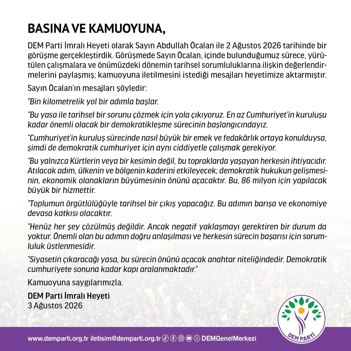 dem-parti-imrali-heyeti-ocalanin-mesajini-paylasti-yasa-surecin-anahtari-olacak-kandile-uyari-1785747316202.jpeg DEM Parti İmralı Heyeti Öcalan'ın mesajını paylaştı: Yasa sürecin anahtarı olacak | Kandil'e uyarı-3
