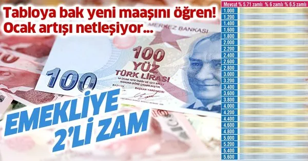 Emekliye 2'li zam formülü - Takvim