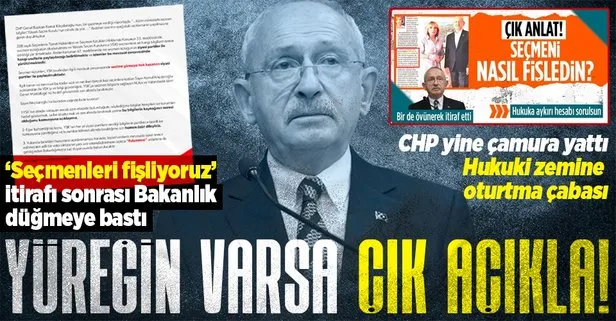 Kemal Kılıçdaroğlu’nun ’seçmenleri fişleme’ itirafı sonrası CHP çamura yattı İçişleri Bakanlığı düğmeye bastı! Suç duyurusu...