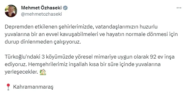 1687763765941.png Bakan Mehmet Özhaseki Kahramanmaraş'ta inşa edilen deprem konutlarını paylaştı: Vatandaşlarımızın yuvalarına dönmeleri için dinlenmeden çalışıyoruz-3